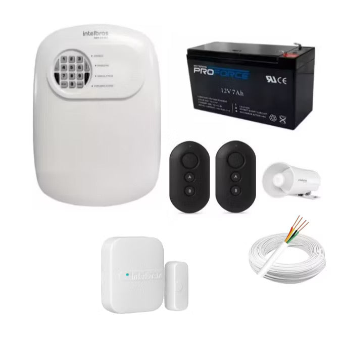 Kit alarme intelbras central sensor magnético